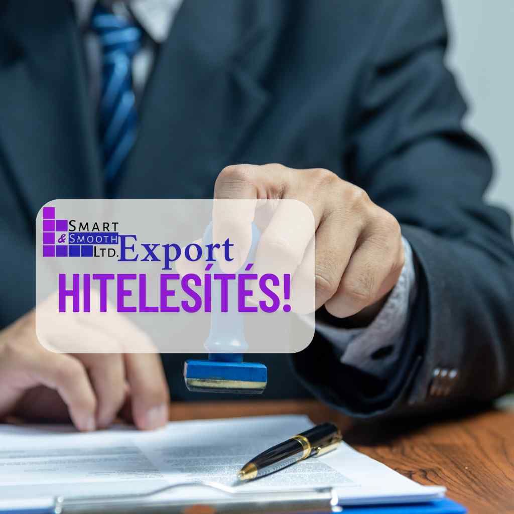 Export dokumentumok hitelesítése 